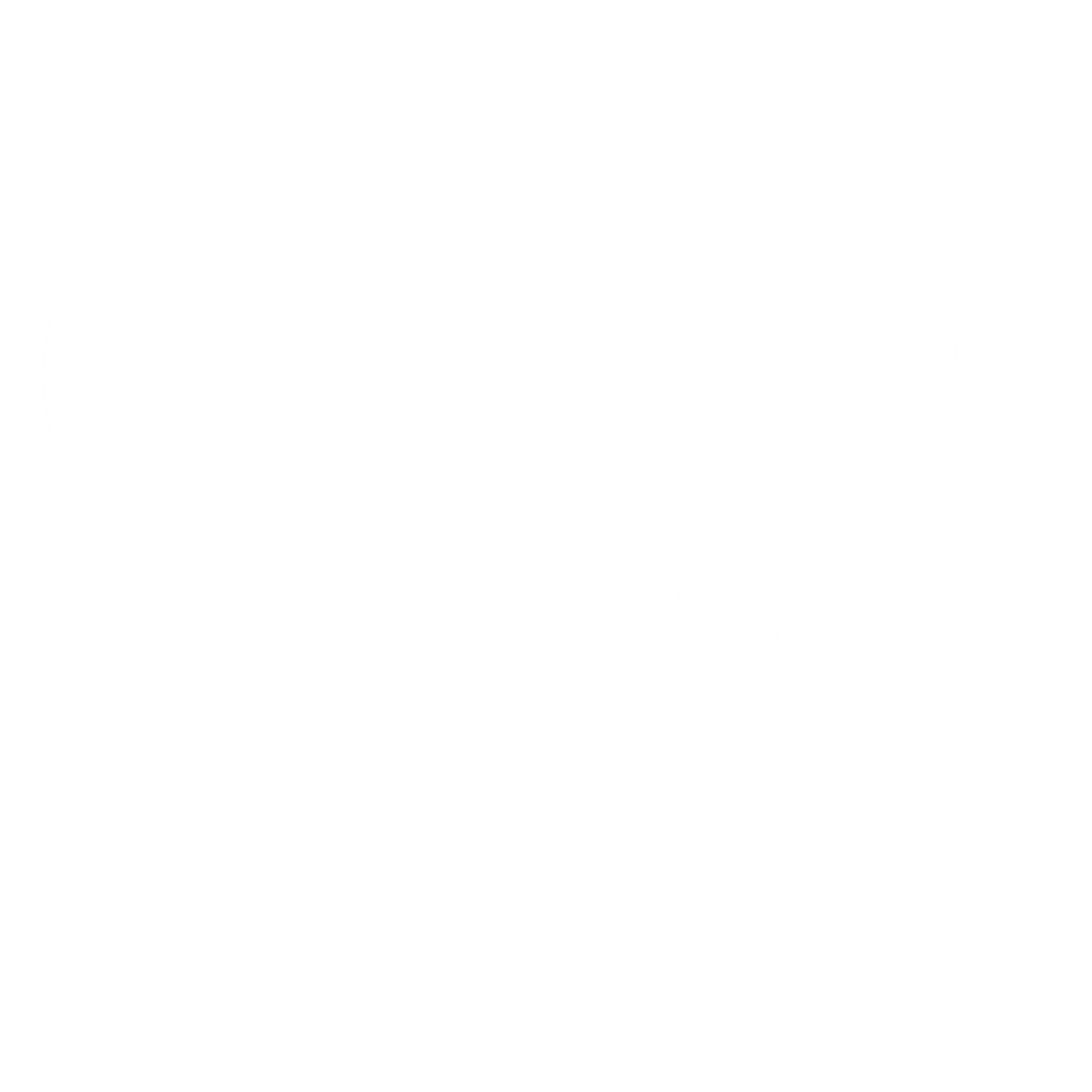 Icoon met een hart met daarin een vergrootglas